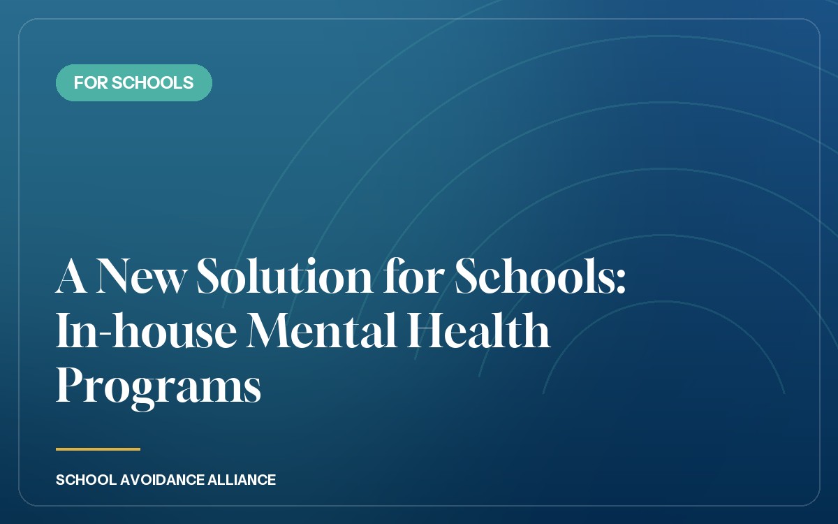 A New Solution for Schools: In-house Mental Health Programs