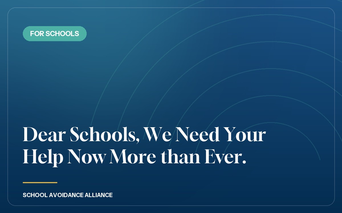 Dear Schools, We Need Your Help Now More than Ever.
