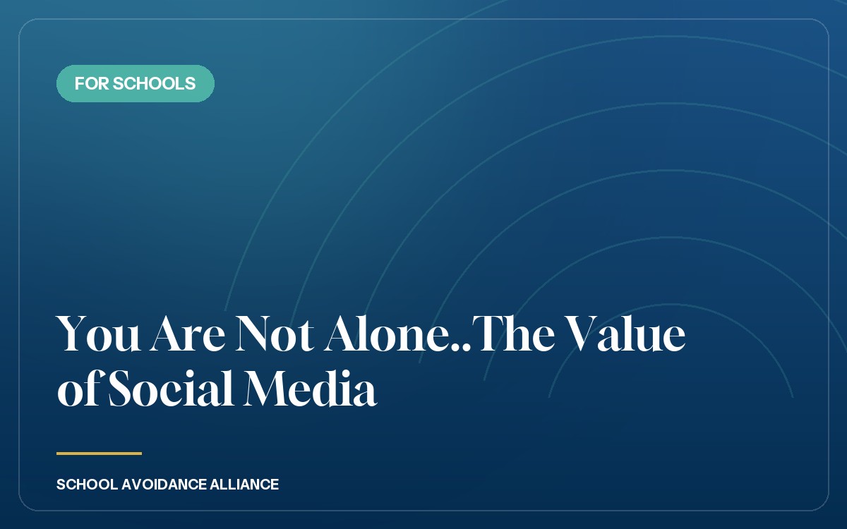 You Are Not Alone..The Value of Social Media