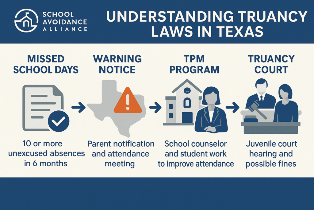 Truancy laws in Texas have evolved significantly over the past decade. Once criminalized, student absences are now handled through civil procedures and school-based interventions. But that doesn’t mean the consequences are light—or the system easy to navigate. If your child is struggling with school attendance due to anxiety, disability, or external stressors, it’s critical to understand how truancy laws in Texas operate, what schools are allowed to do, and how to respond before things escalate to court. This guide offers a thorough, family-centered explanation of Texas’s truancy process and how to avoid common pitfalls.